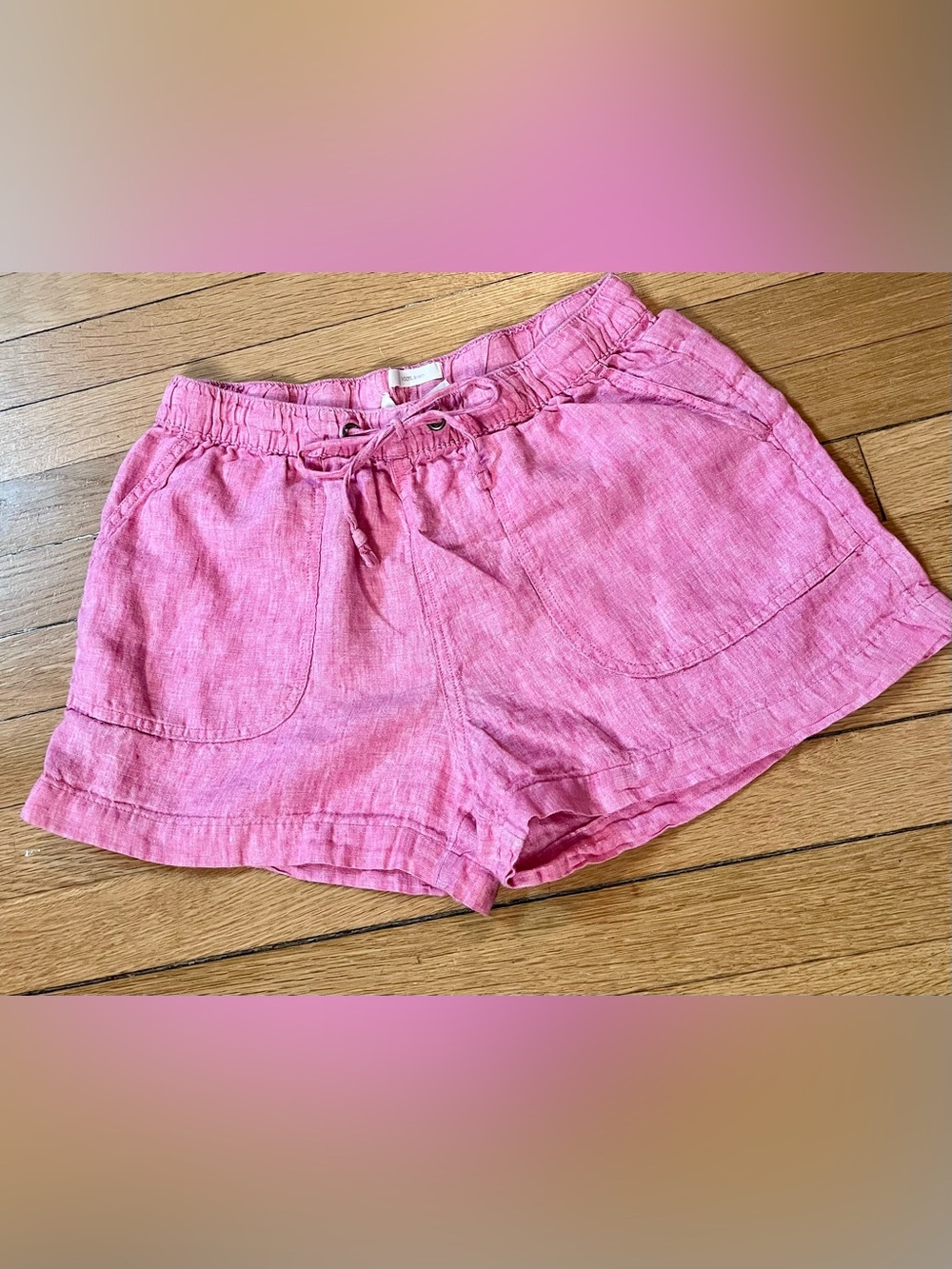 Linen Shorts C&C California Pink Size Medium - Picture 2 of 8